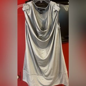 INC gray sparkle long blouse